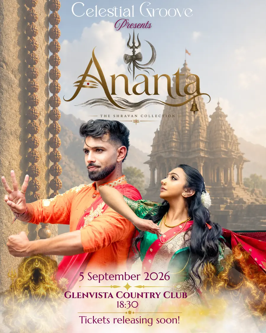 Ananta — The Shravan Collection poster: two dancers before a temple, 5 September 2026, Glenvista Country Club, 18:30